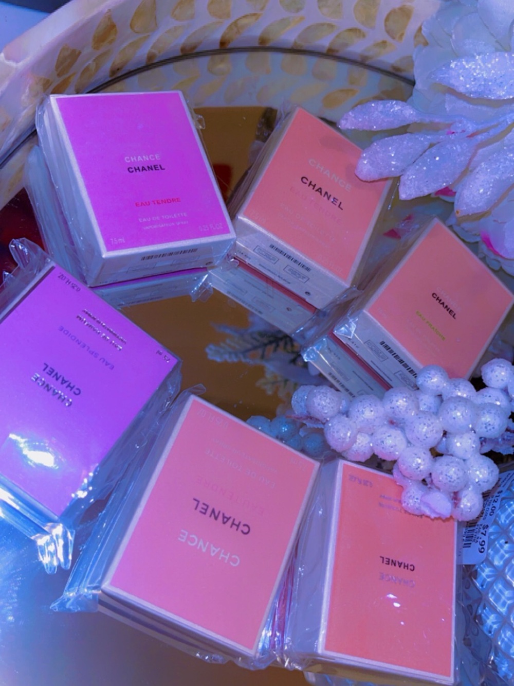 CHANEL Chance Eau Tendre Pink & Coral Mini Boxes